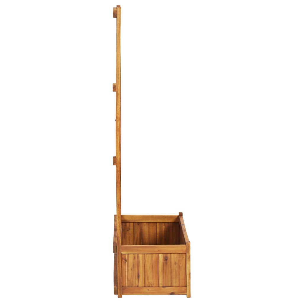 vidaXL Raised Bed with Trellis 31.5"x15"x59.1" Solid Acacia Wood-3