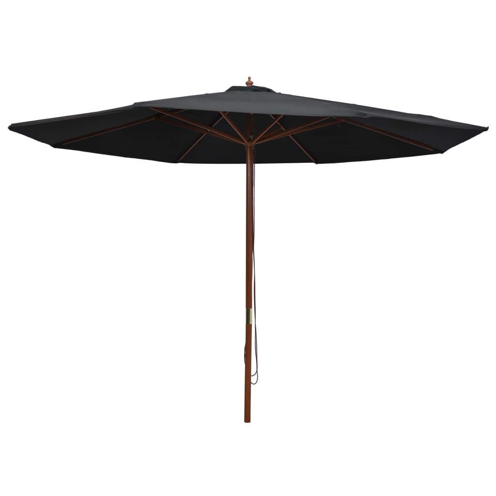 vidaXL Outdoor Umbrella Parasol Patio Sunshade Sun Shelter Bamboo and Wood-4