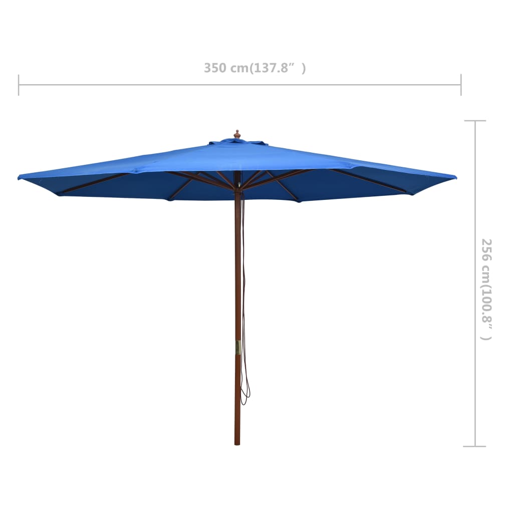 vidaXL Outdoor Umbrella Parasol Patio Sunshade Sun Shelter Bamboo and Wood-7