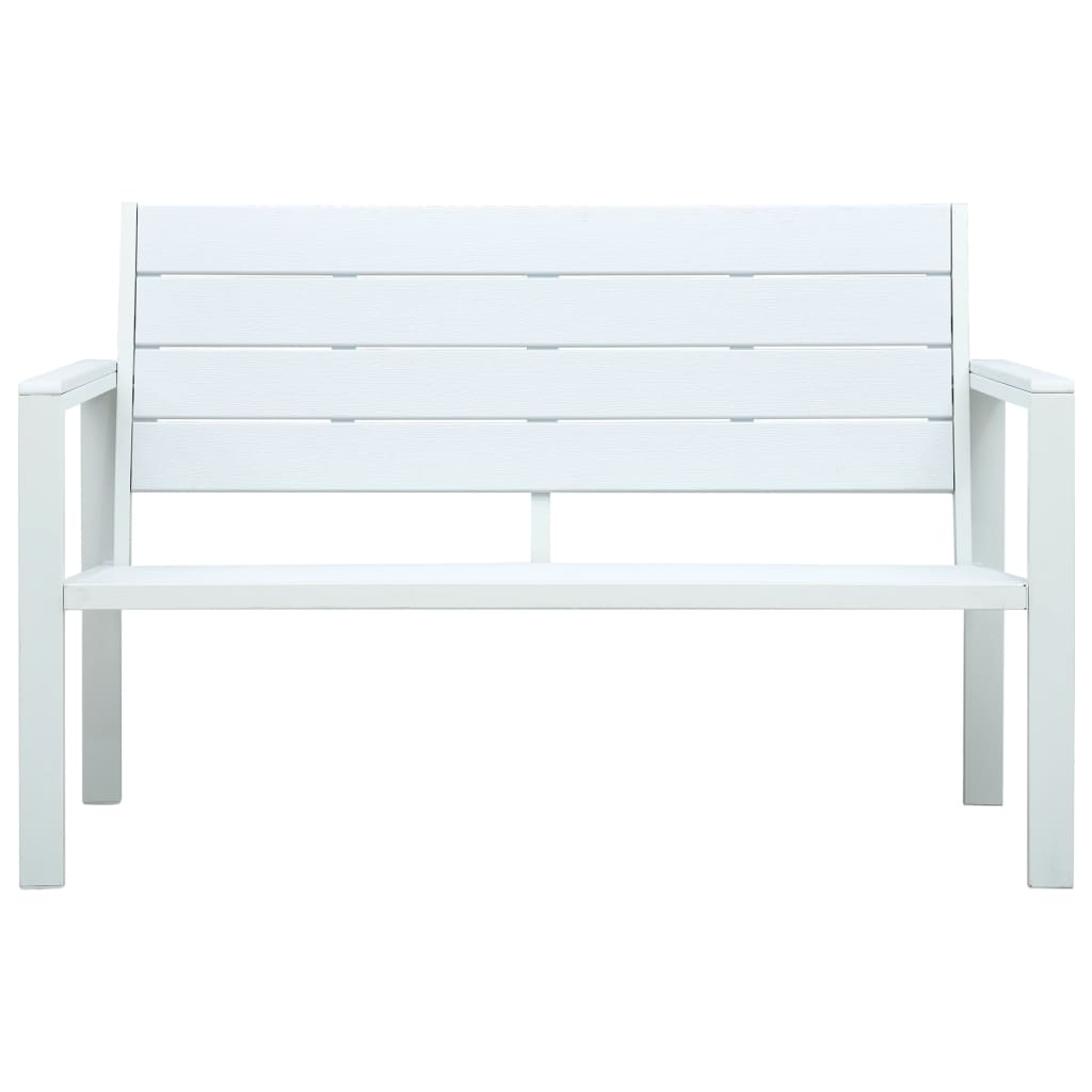 vidaXL Outdoor Patio Bench Garden Chair Bench with Armrests HDPE Wood Look-1