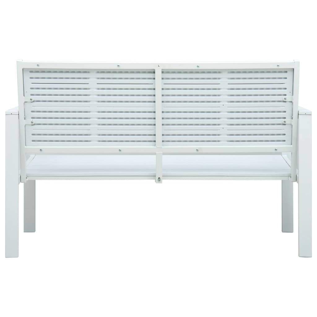 vidaXL Outdoor Patio Bench Garden Chair Bench with Armrests HDPE Wood Look-9