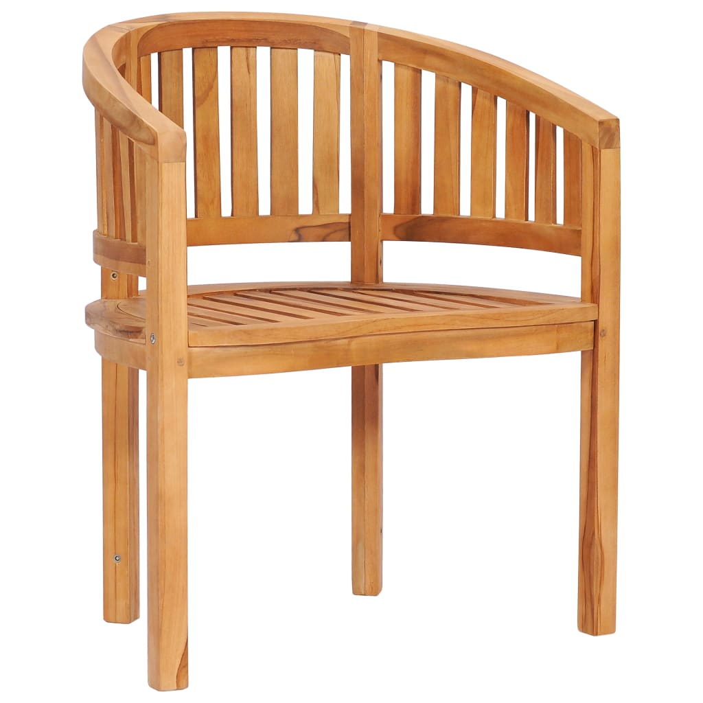 vidaXL Banana Chair Patio Dining Lounge Chair with Armrests Solid Wood Teak-1
