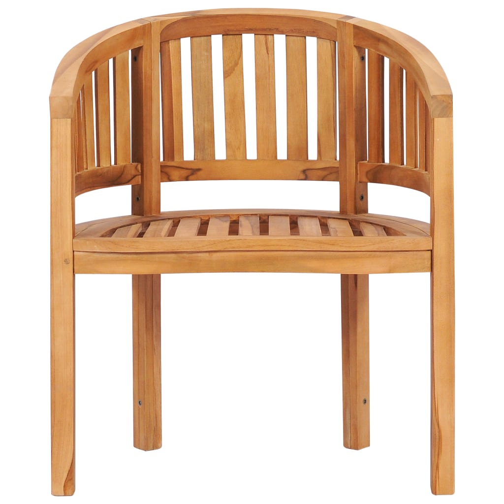 vidaXL Banana Chair Patio Dining Lounge Chair with Armrests Solid Wood Teak-3