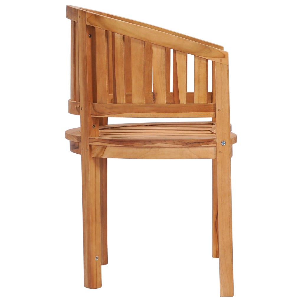 vidaXL Banana Chair Patio Dining Lounge Chair with Armrests Solid Wood Teak-5