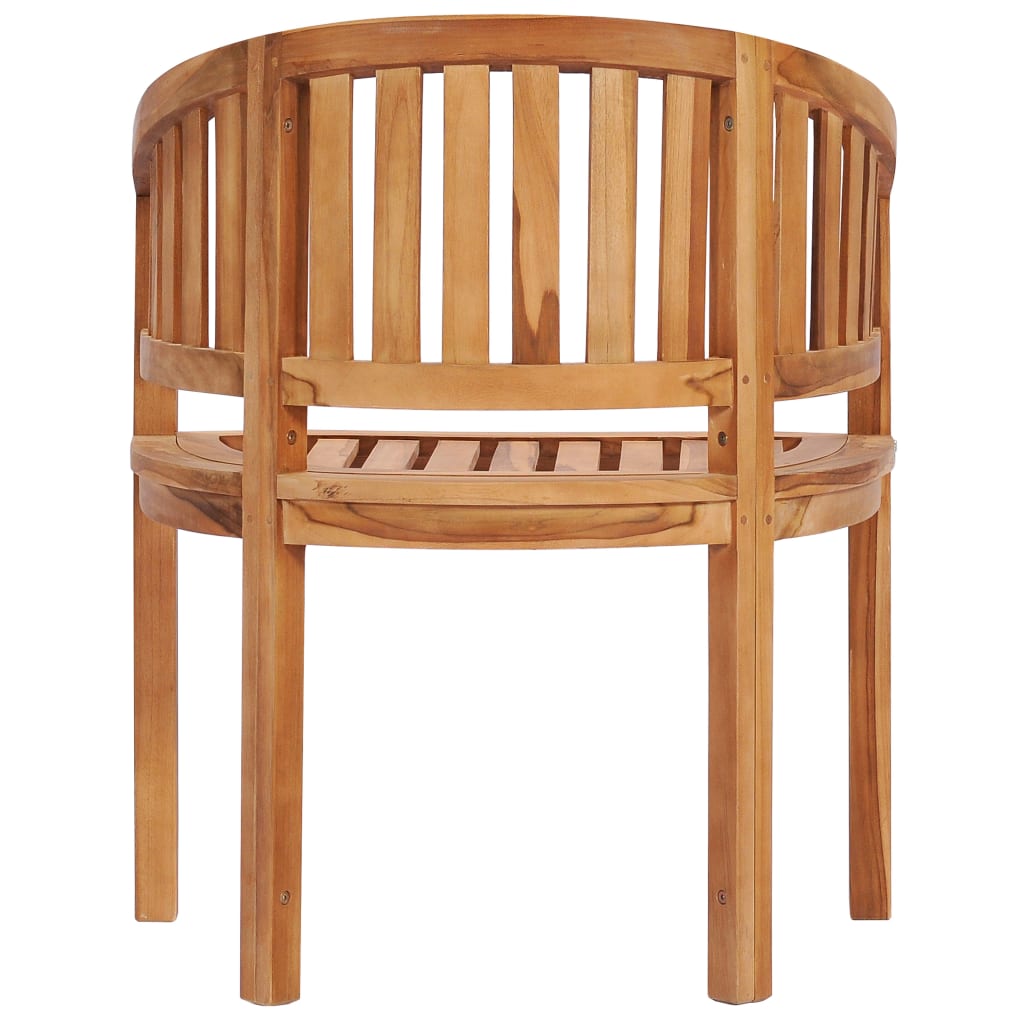 vidaXL Banana Chair Patio Dining Lounge Chair with Armrests Solid Wood Teak-4