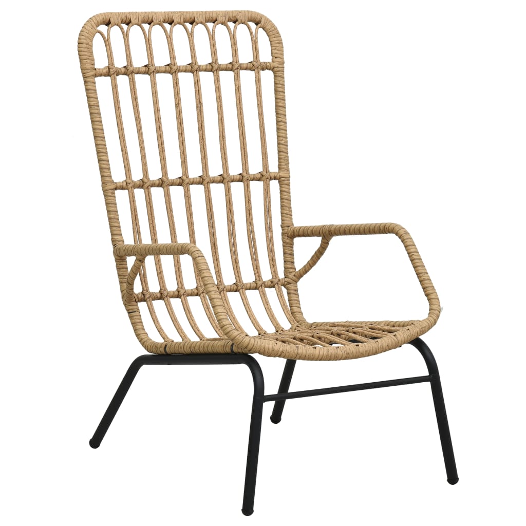 vidaXL Rattan Dining Chair Patio Rattan Wicker Chair with Armrest Poly Rattan-2
