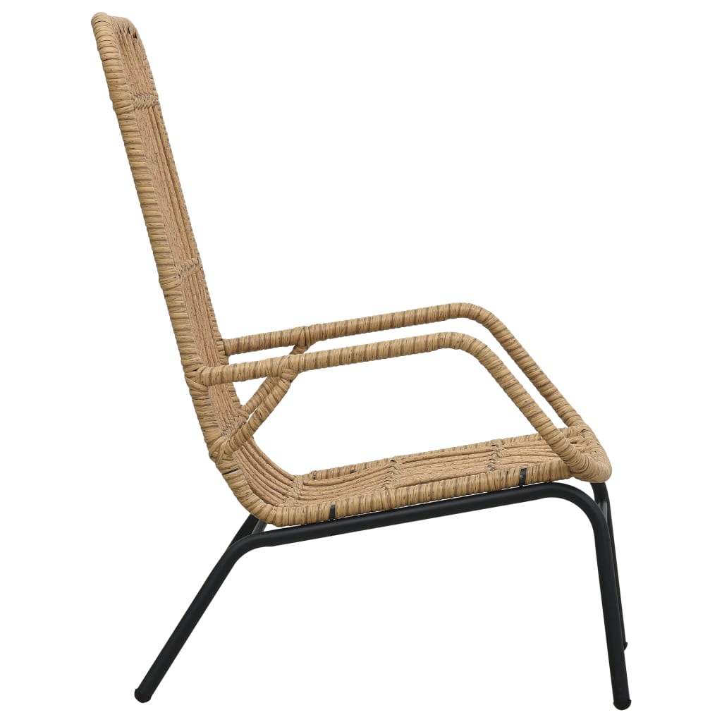 vidaXL Rattan Dining Chair Patio Rattan Wicker Chair with Armrest Poly Rattan-4