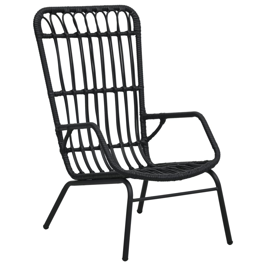 vidaXL Rattan Dining Chair Patio Rattan Wicker Chair with Armrest Poly Rattan-0
