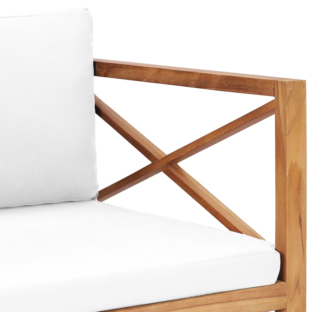 vidaXL Patio Chair Outdoor Garden Furniture with Cushions Solid Wood Teak-5