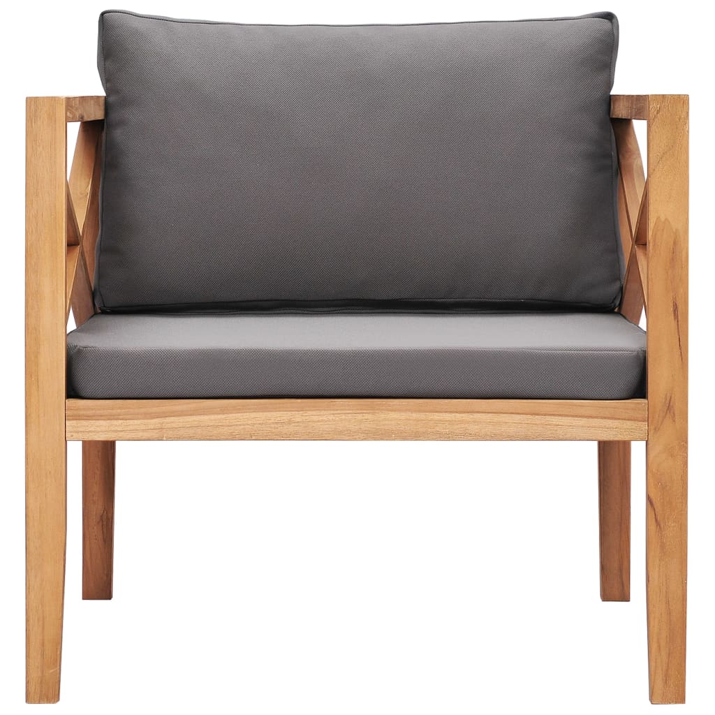 vidaXL Patio Chair Outdoor Garden Furniture with Cushions Solid Wood Teak-8