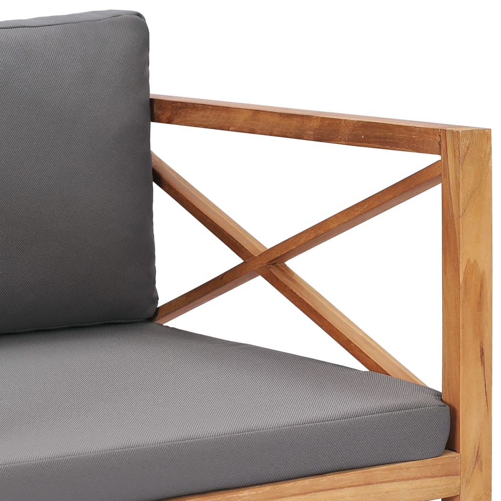 vidaXL Patio Chair Outdoor Garden Furniture with Cushions Solid Wood Teak-11