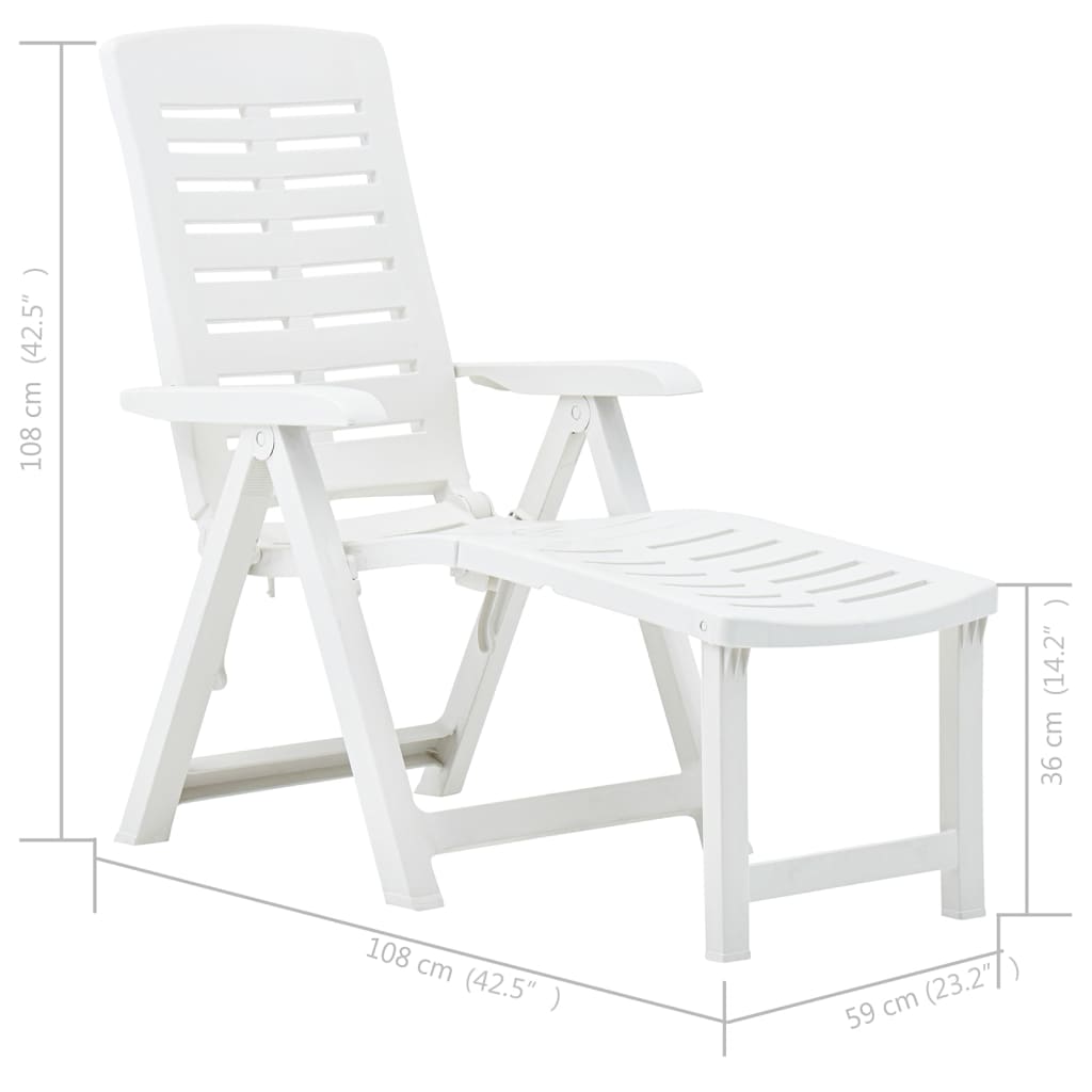 vidaXL Deckchair Patio Lounge Chair Outdoor Folding Sunlounger Sunbed Plastic-8