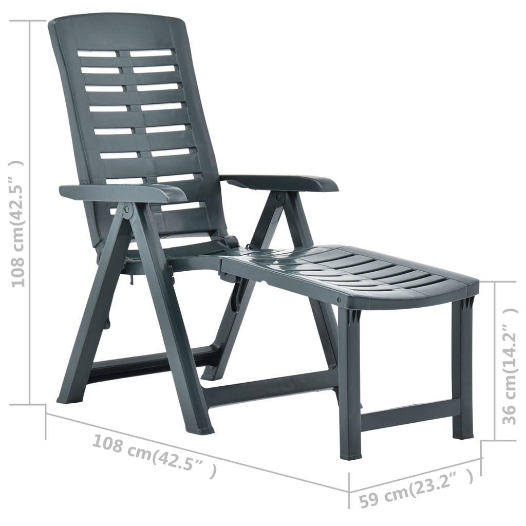 vidaXL Deckchair Patio Lounge Chair Outdoor Folding Sunlounger Sunbed Plastic-2