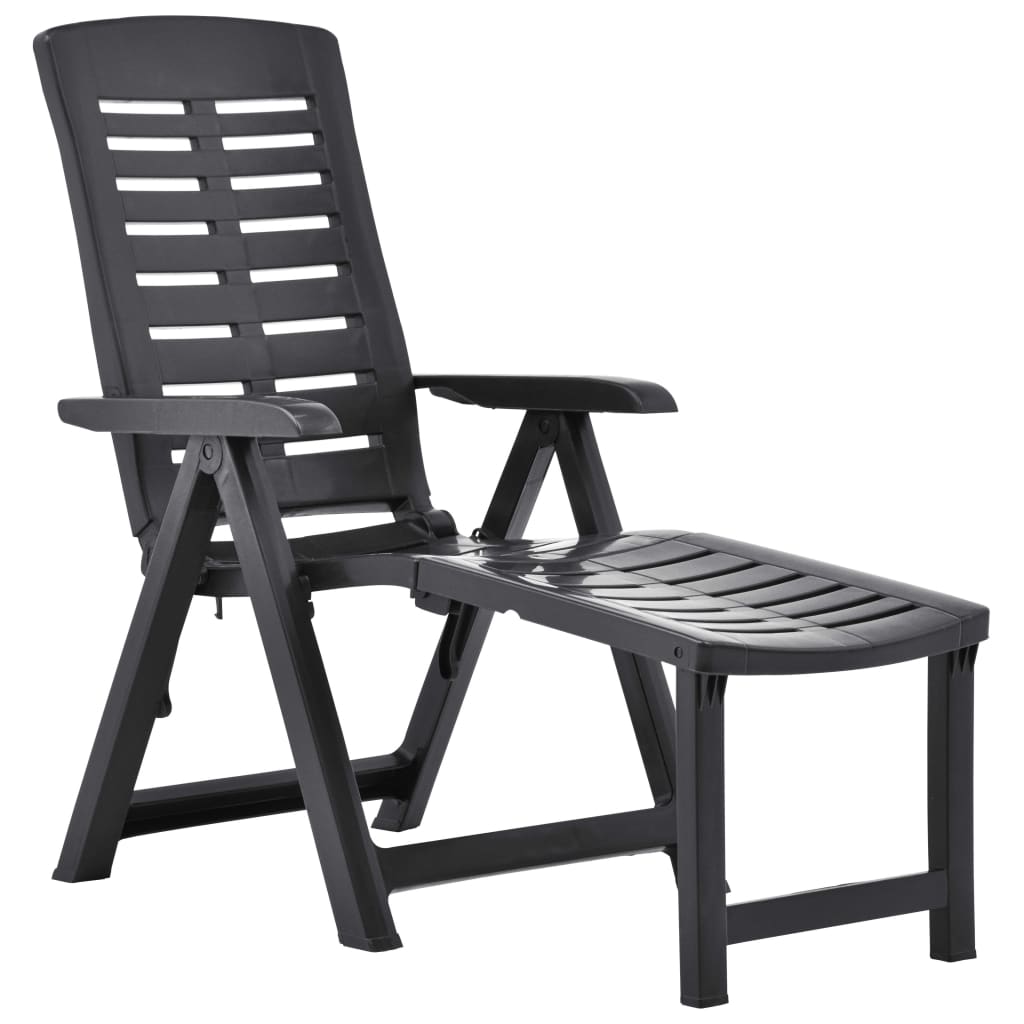 vidaXL Deckchair Patio Lounge Chair Outdoor Folding Sunlounger Sunbed Plastic-3