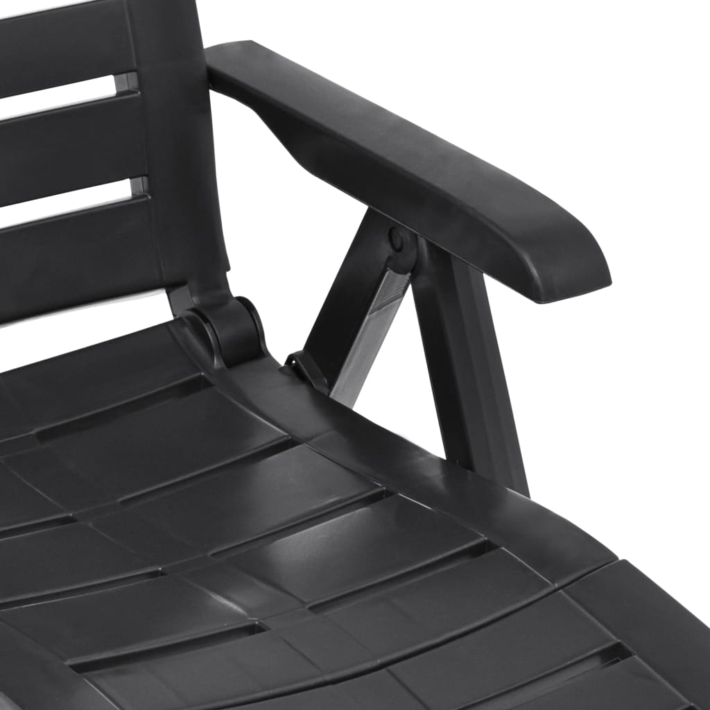 vidaXL Deckchair Patio Lounge Chair Outdoor Folding Sunlounger Sunbed Plastic-4