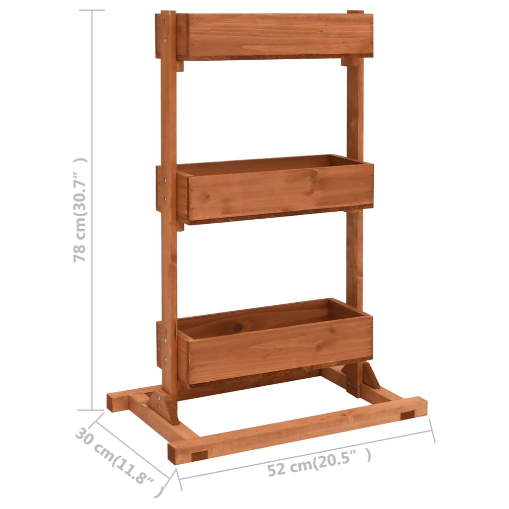 vidaXL Planter 20.5"x11.8"x30.7" Firwood-4