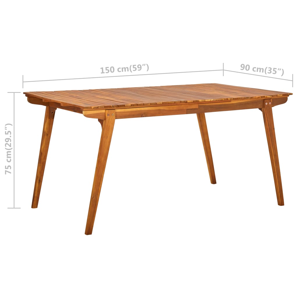 vidaXL Patio Table Outdoor Dining Table Garden Furniture Solid Wood Acacia-9