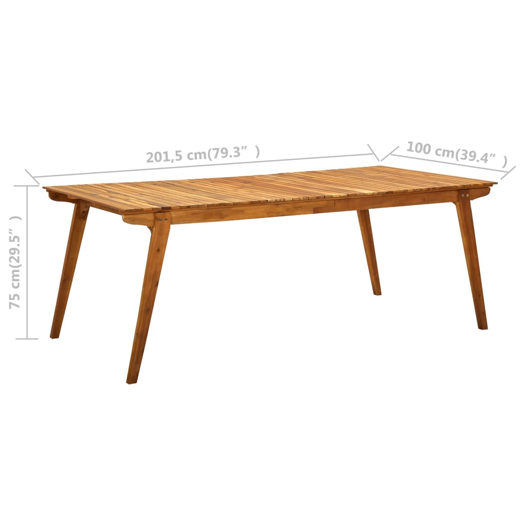 vidaXL Patio Table Outdoor Dining Table Garden Furniture Solid Wood Acacia-6