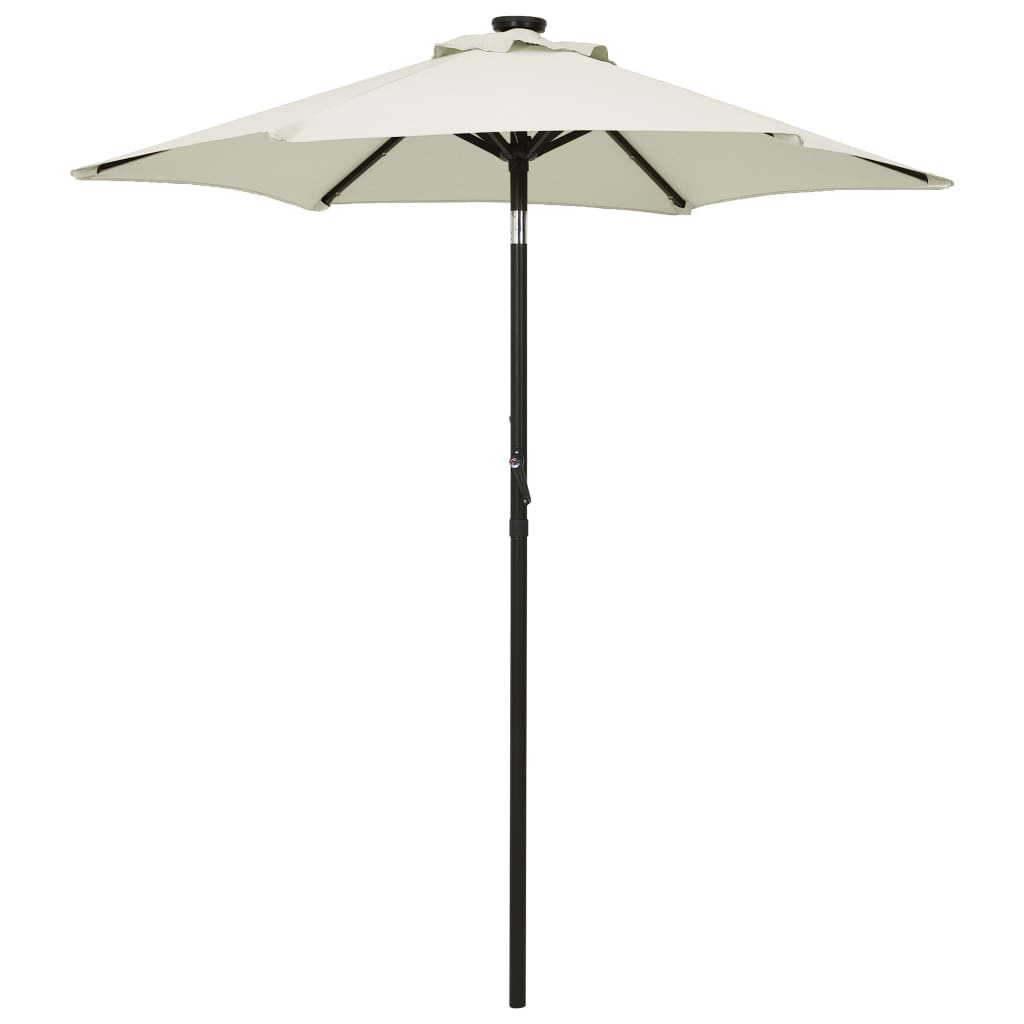 vidaXL Outdoor Umbrella Parasol with Solar LEDs Tilting Patio Sunshade Shelter-10