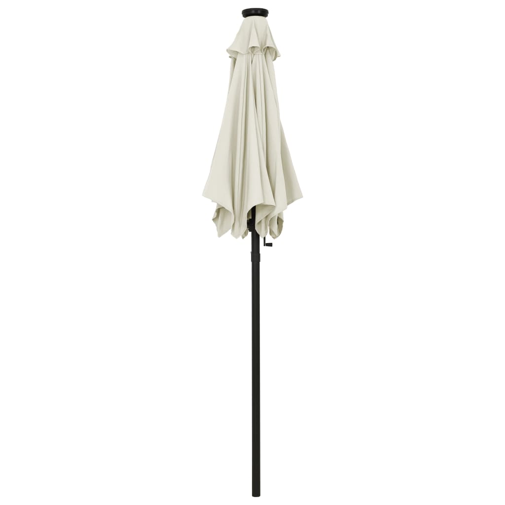 vidaXL Outdoor Umbrella Parasol with Solar LEDs Tilting Patio Sunshade Shelter-18