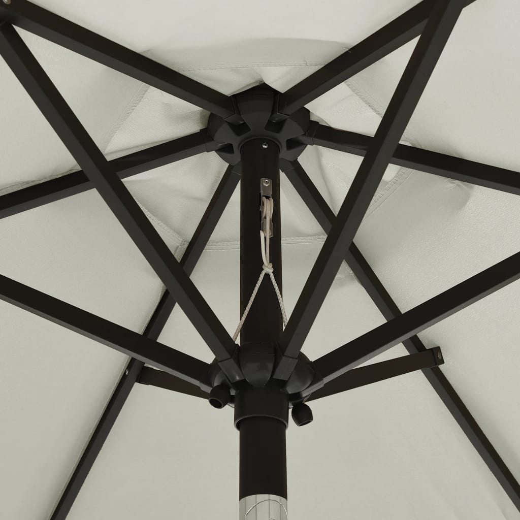 vidaXL Outdoor Umbrella Parasol with Solar LEDs Tilting Patio Sunshade Shelter-11
