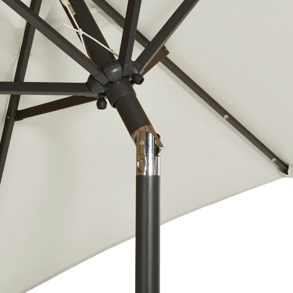 vidaXL Outdoor Umbrella Parasol with Solar LEDs Tilting Patio Sunshade Shelter-12
