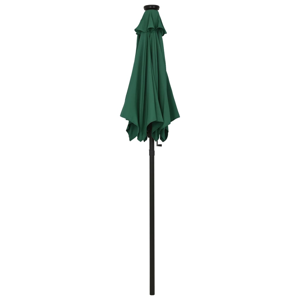 vidaXL Outdoor Umbrella Parasol with Solar LEDs Tilting Patio Sunshade Shelter-0