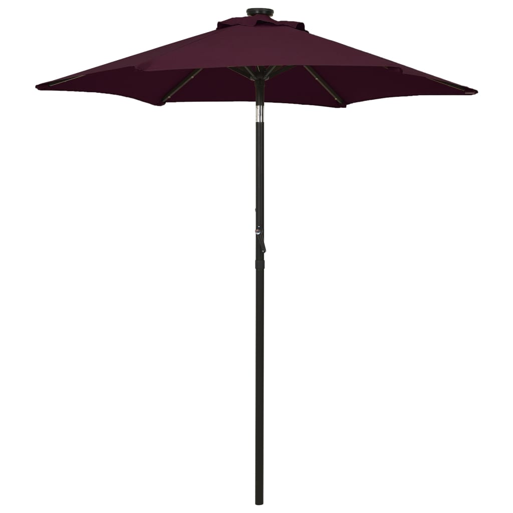 vidaXL Outdoor Umbrella Parasol with Solar LEDs Tilting Patio Sunshade Shelter-3