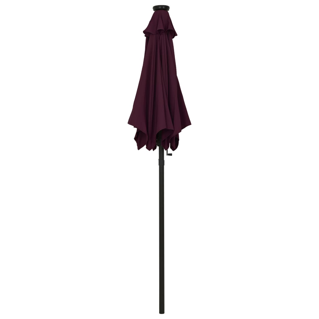 vidaXL Outdoor Umbrella Parasol with Solar LEDs Tilting Patio Sunshade Shelter-4
