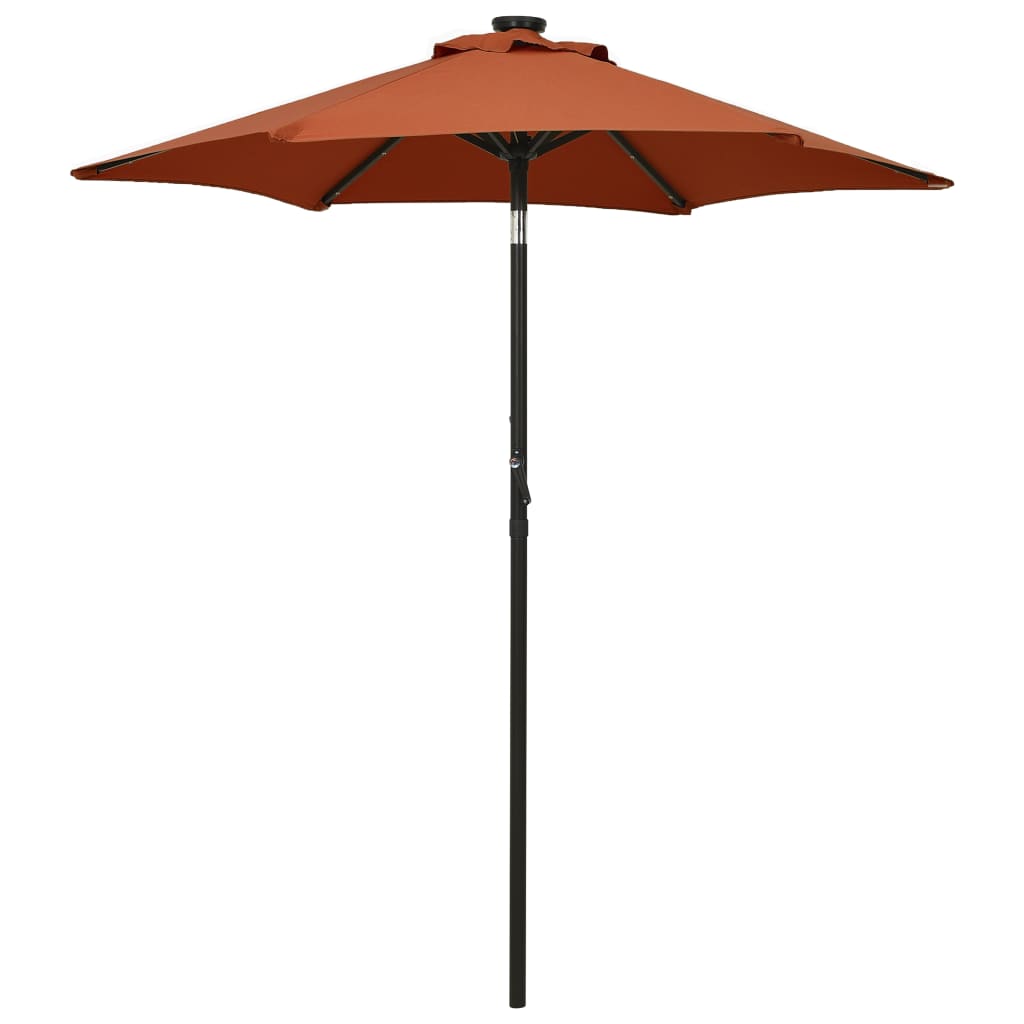 vidaXL Outdoor Umbrella Parasol with Solar LEDs Tilting Patio Sunshade Shelter-1