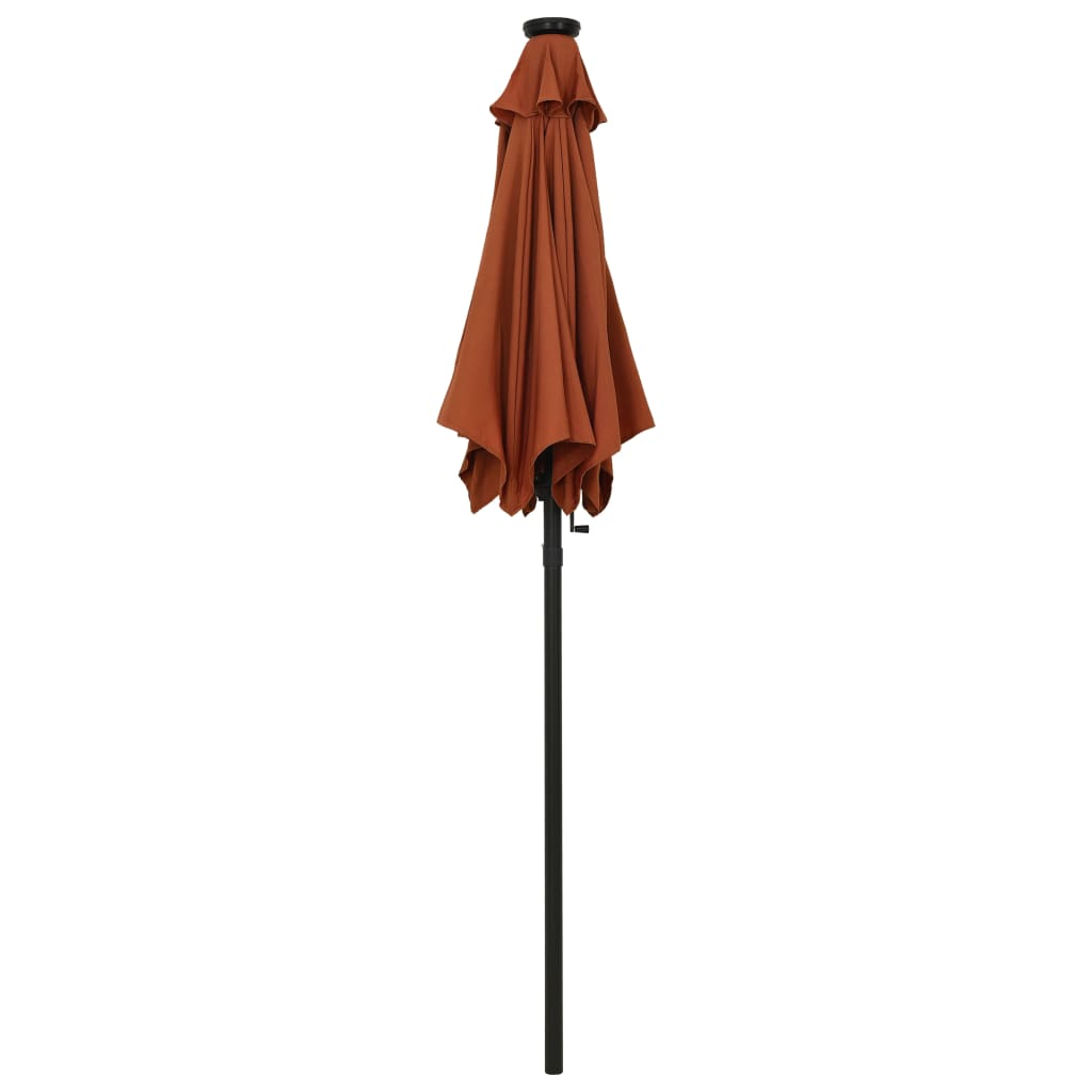 vidaXL Outdoor Umbrella Parasol with Solar LEDs Tilting Patio Sunshade Shelter-2