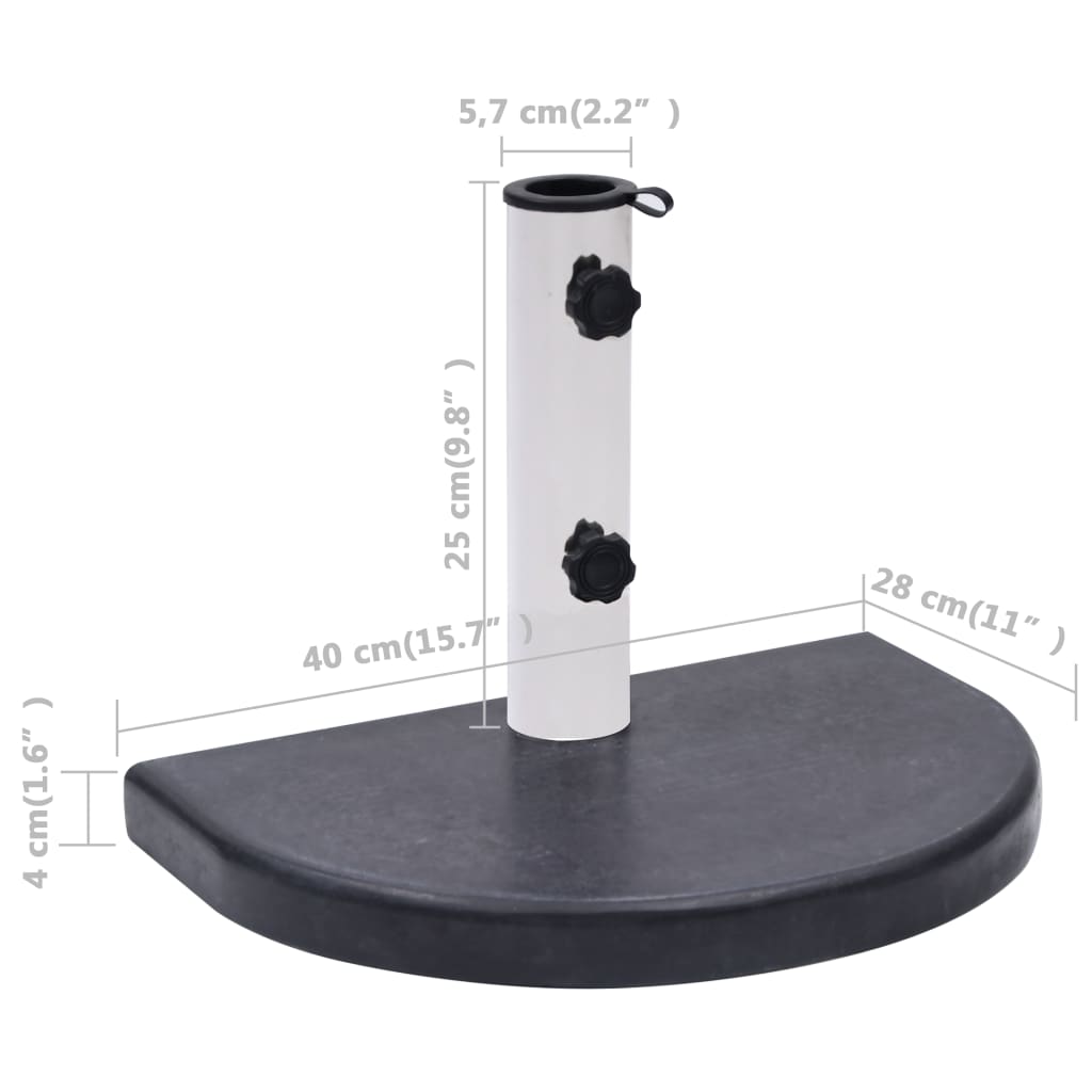 vidaXL Umbrella Base Black 15.7"x11"x1.6" Granite-6