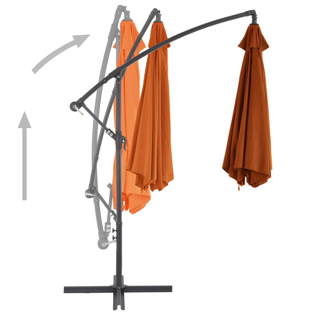 vidaXL Cantilever Umbrella with Aluminum Pole Terracotta 118.1"-3