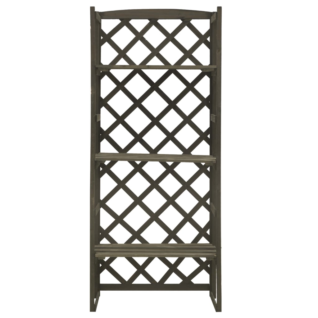 vidaXL Plant Rack Plant Stand with Trellis Flower Pot Stand Solid Firwood-4