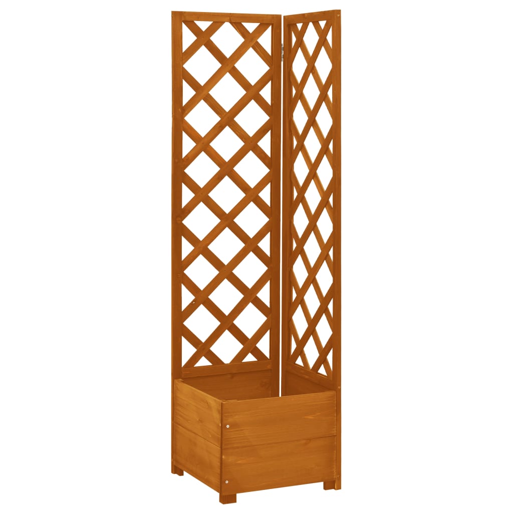 vidaXL Planter Flower Box Trellis Raised Bed Outdoor Planter Solid Firwood-1
