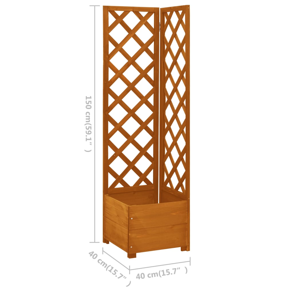 vidaXL Planter Flower Box Trellis Raised Bed Outdoor Planter Solid Firwood-8