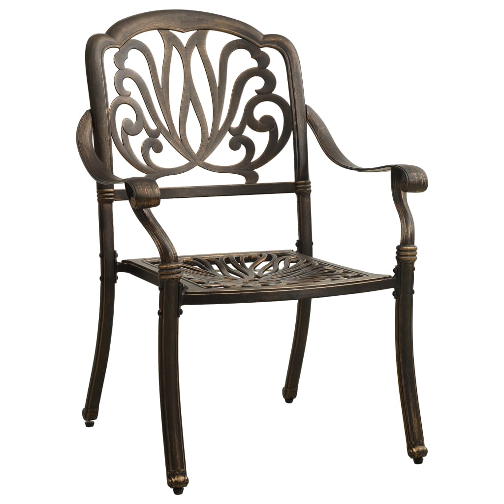 vidaXL Patio Chairs 2 Pcs Patio Furniture for Garden Deck Porch Cast Aluminum-1