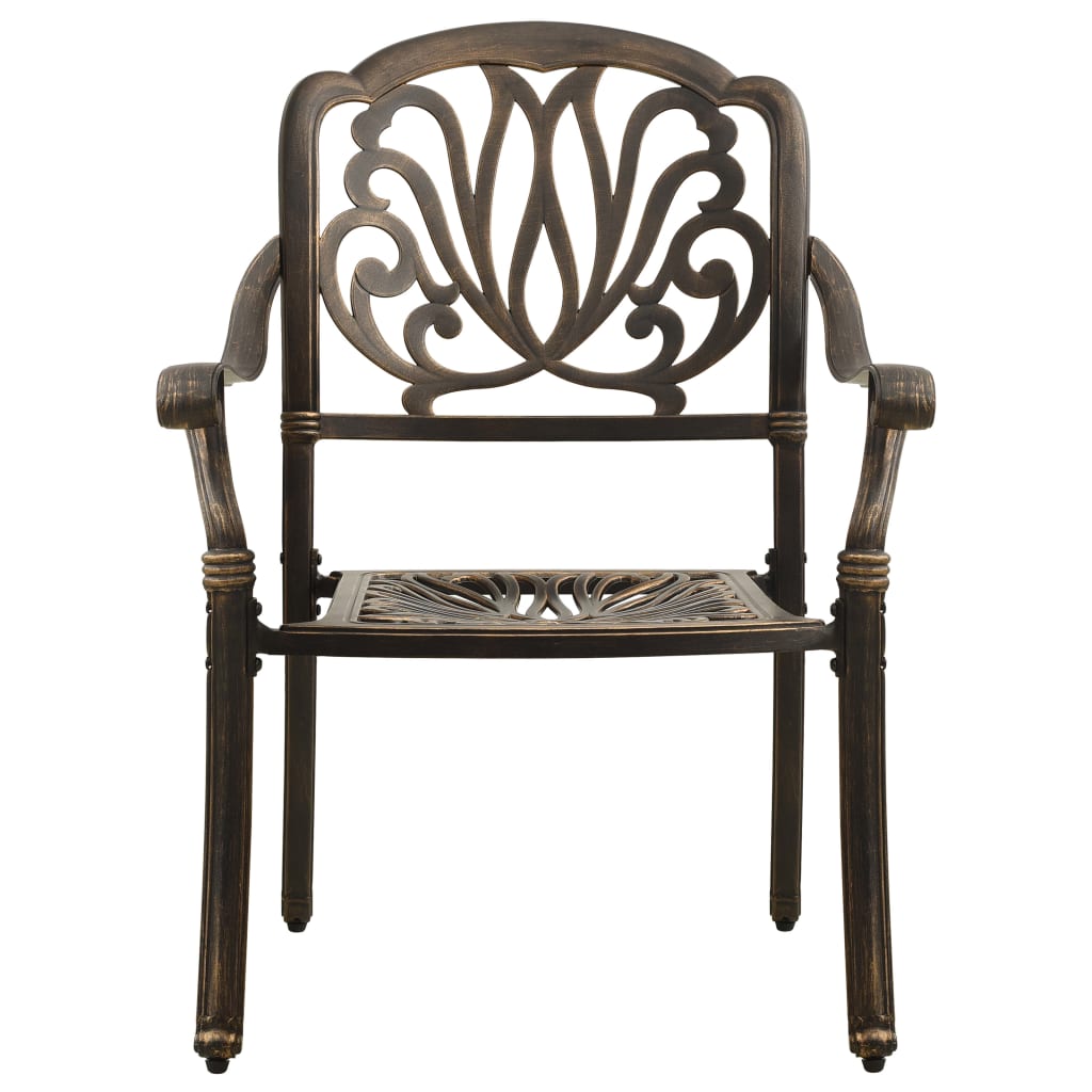 vidaXL Patio Chairs 2 Pcs Patio Furniture for Garden Deck Porch Cast Aluminum-2