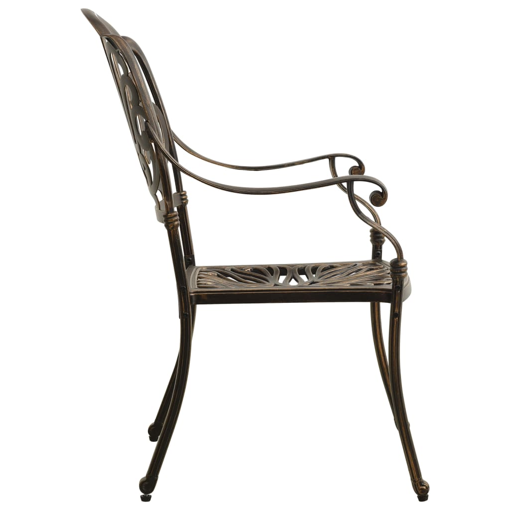 vidaXL Patio Chairs 2 Pcs Patio Furniture for Garden Deck Porch Cast Aluminum-9