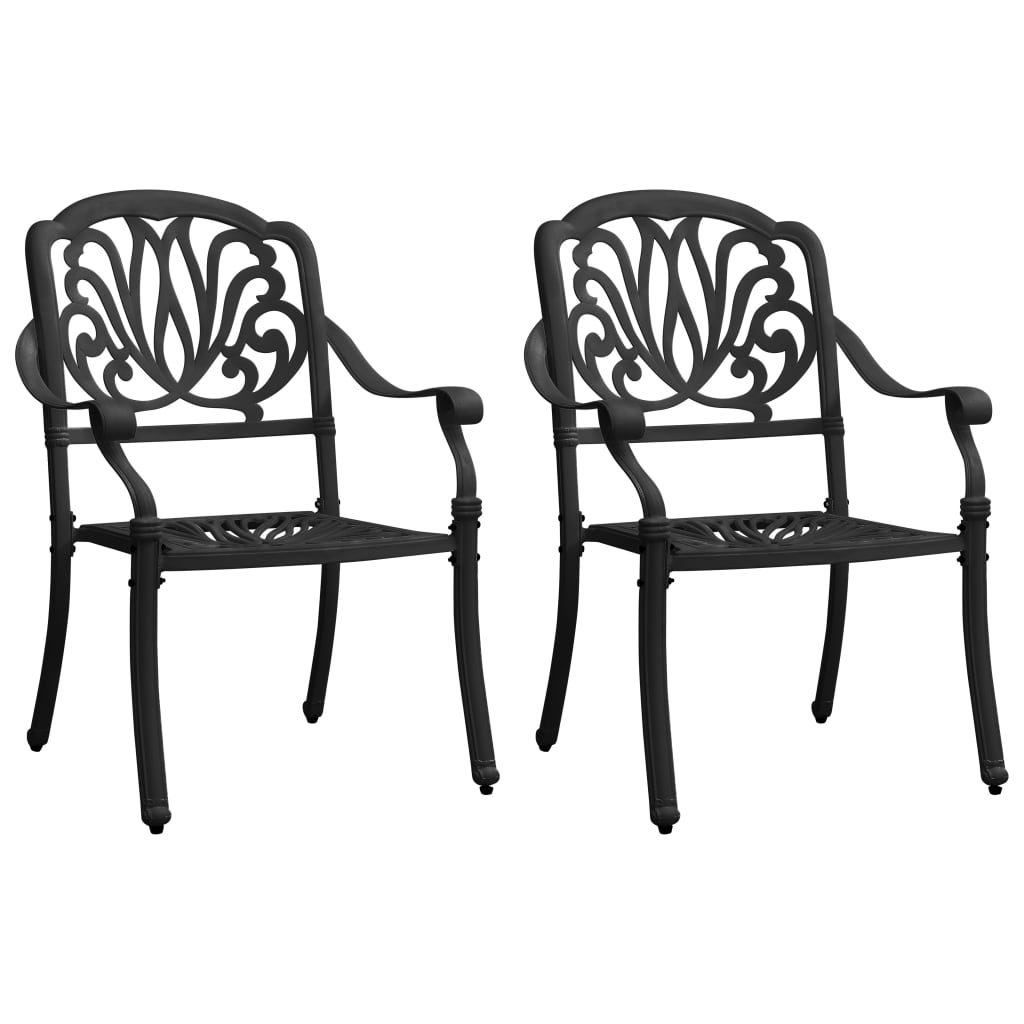 vidaXL Patio Chairs 2 Pcs Patio Furniture for Garden Deck Porch Cast Aluminum-3