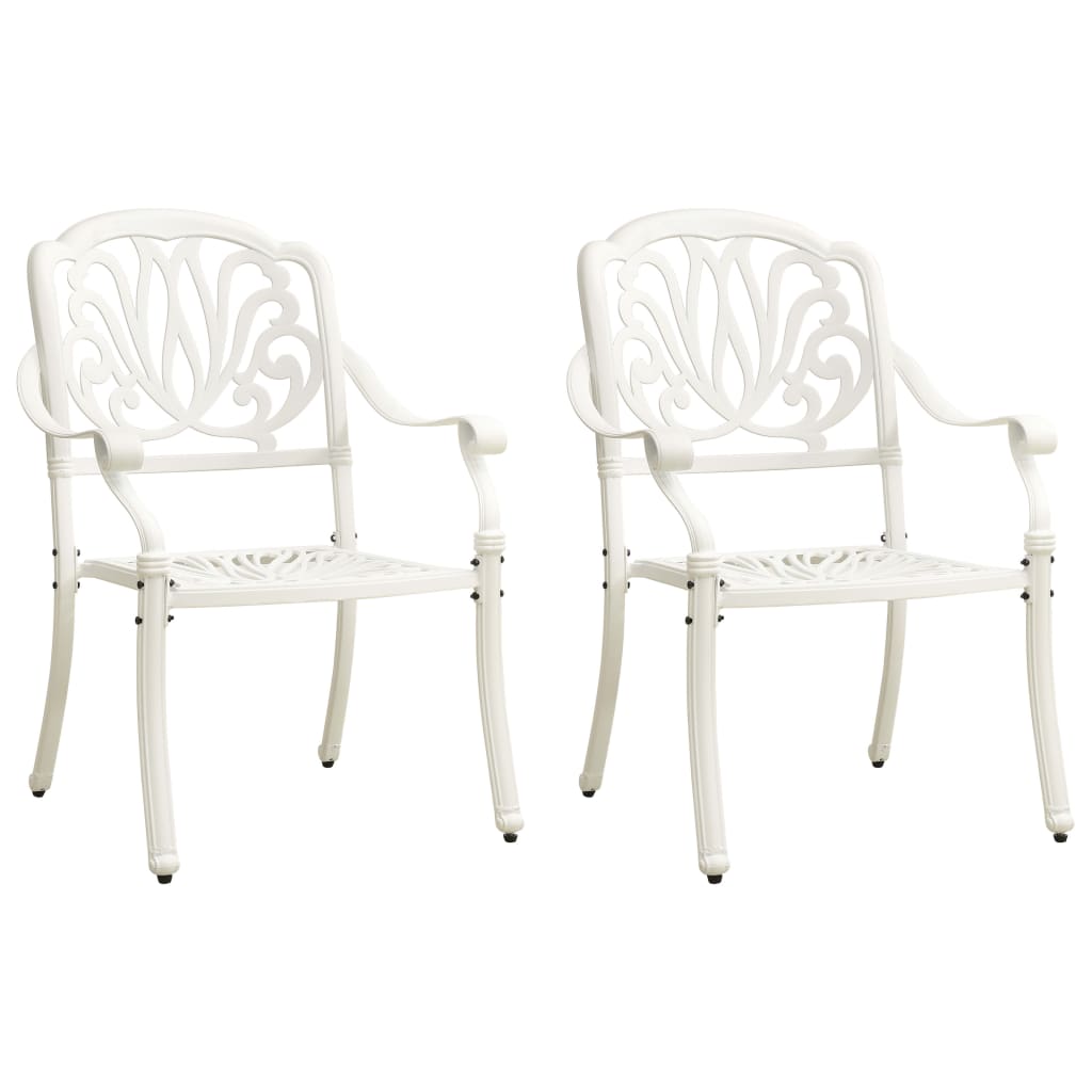 vidaXL Patio Chairs 2 Pcs Patio Furniture for Garden Deck Porch Cast Aluminum-6