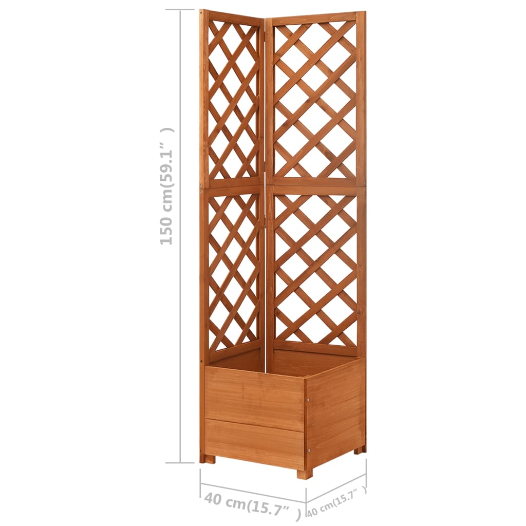 vidaXL Planter Flower Box Trellis Raised Bed Outdoor Planter Solid Firwood-10