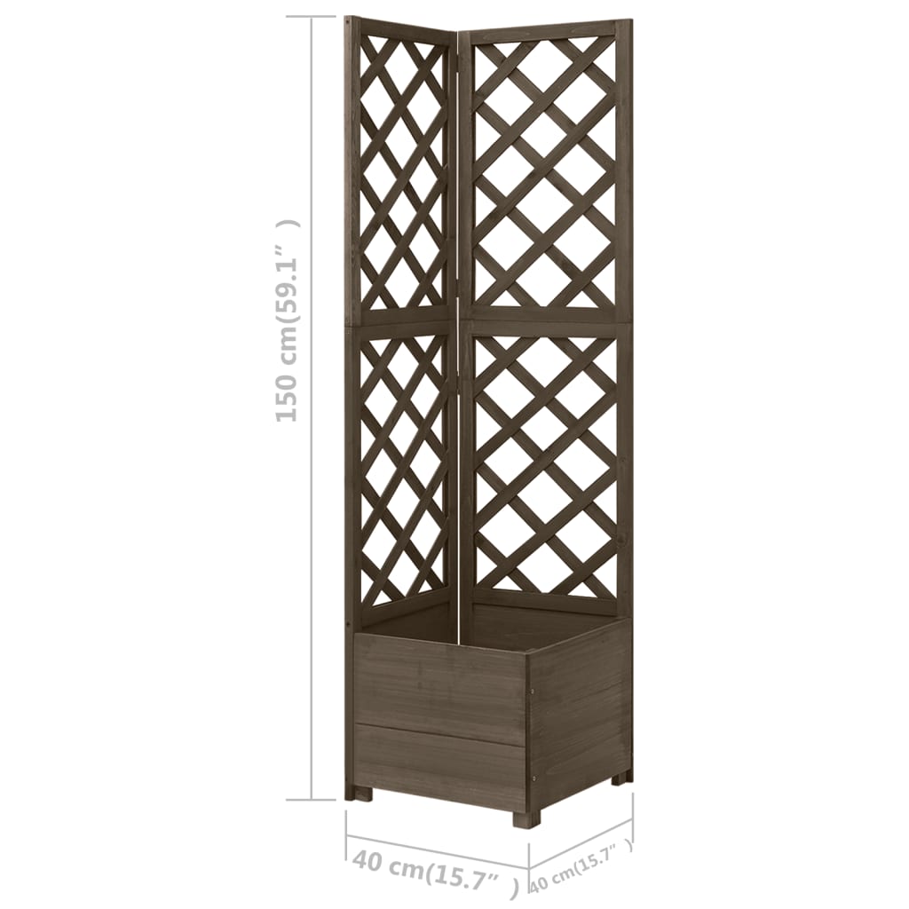 vidaXL Planter Flower Box Trellis Raised Bed Outdoor Planter Solid Firwood-4