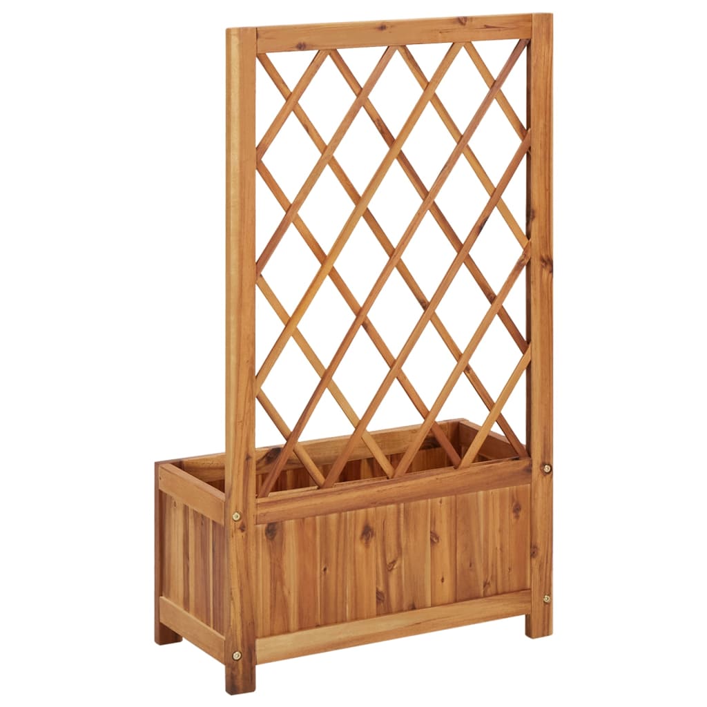 vidaXL Garden Raised Bed with Trellis Solid Acacia Wood-3