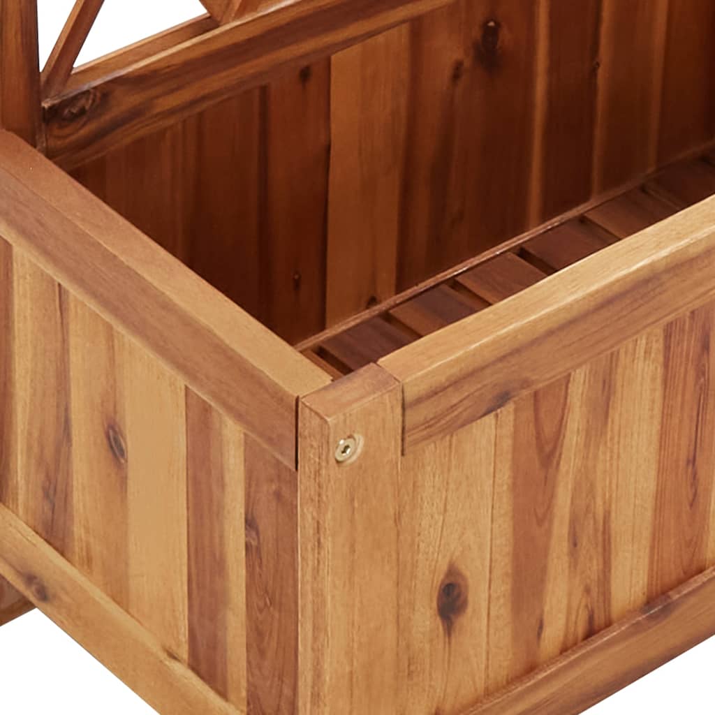 vidaXL Garden Raised Bed with Trellis Solid Acacia Wood-4