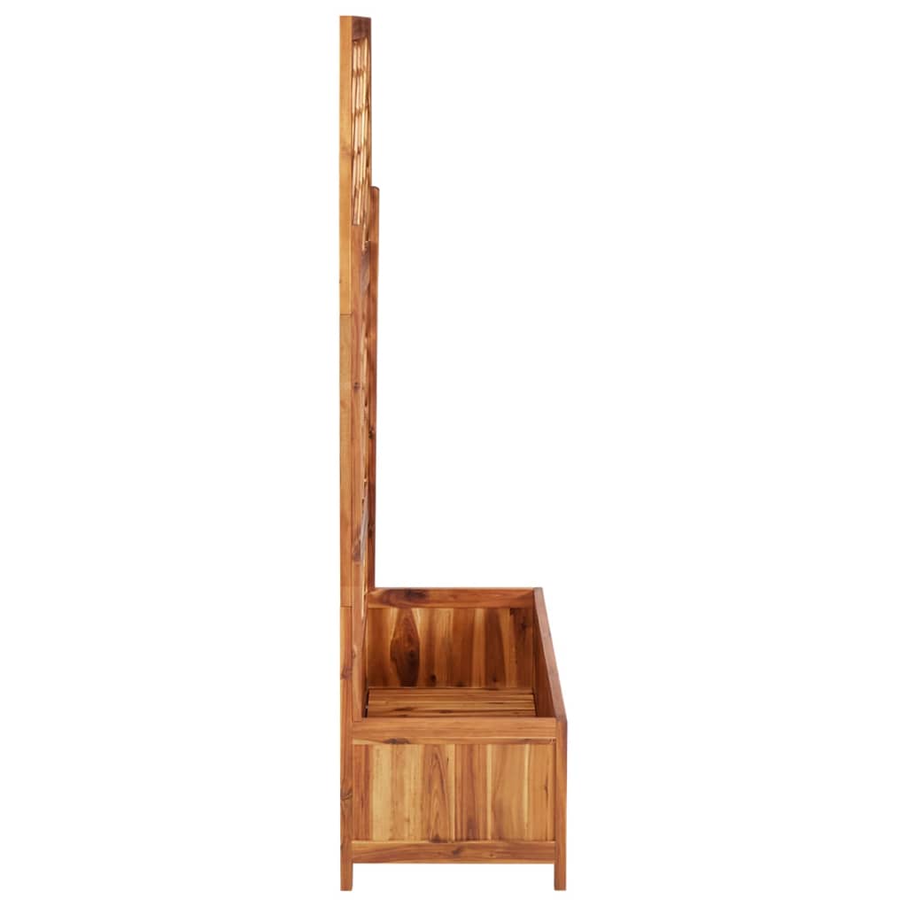 vidaXL Raised Bed with Trellis 33.5"x15"x59.1" Solid Acacia Wood-2