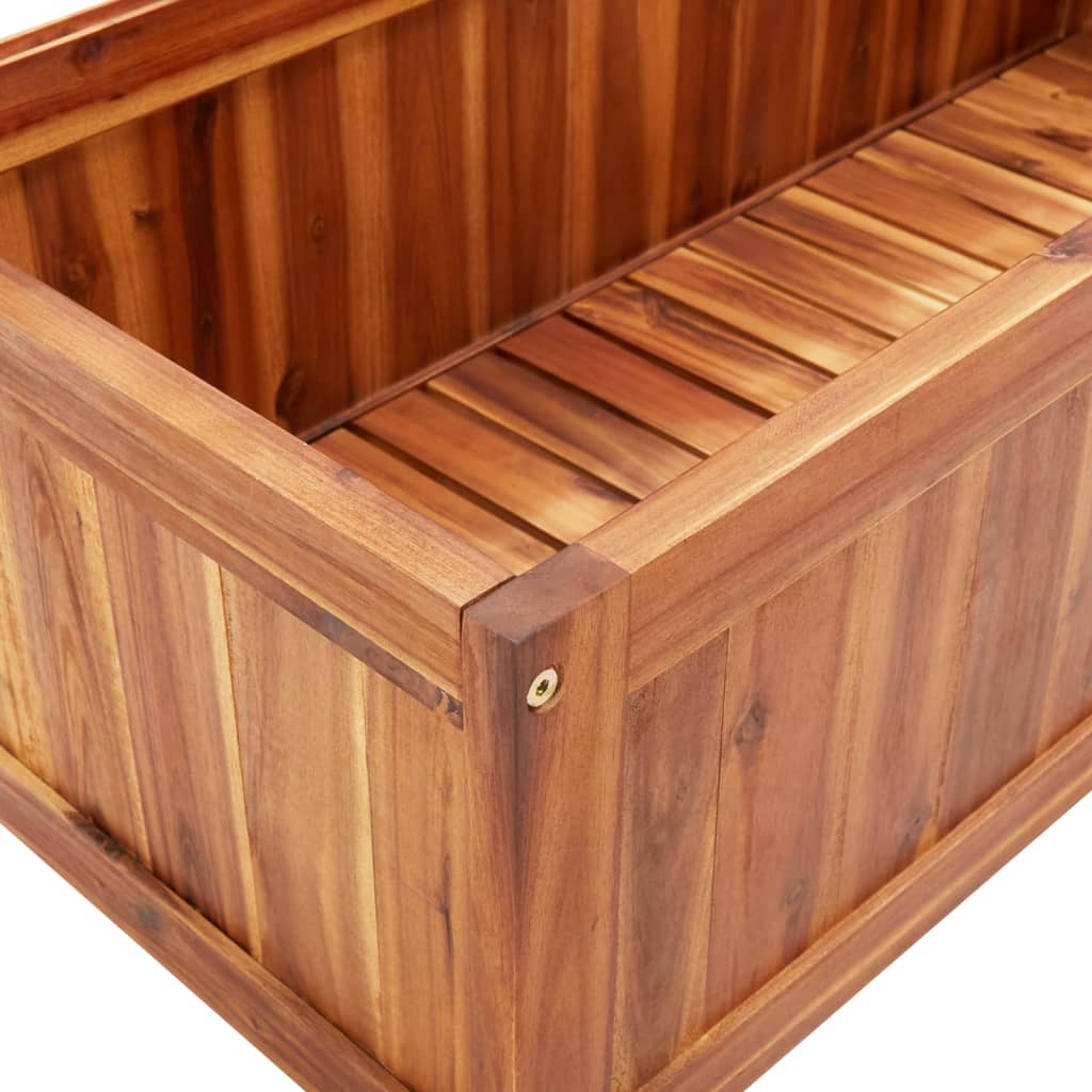 vidaXL Raised Bed with Trellis 33.5"x15"x59.1" Solid Acacia Wood-4