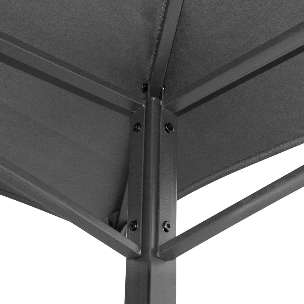 vidaXL BBQ Gazebo with Side Shelves Anthracite 94.5"x59.1"x95.7" Steel-3