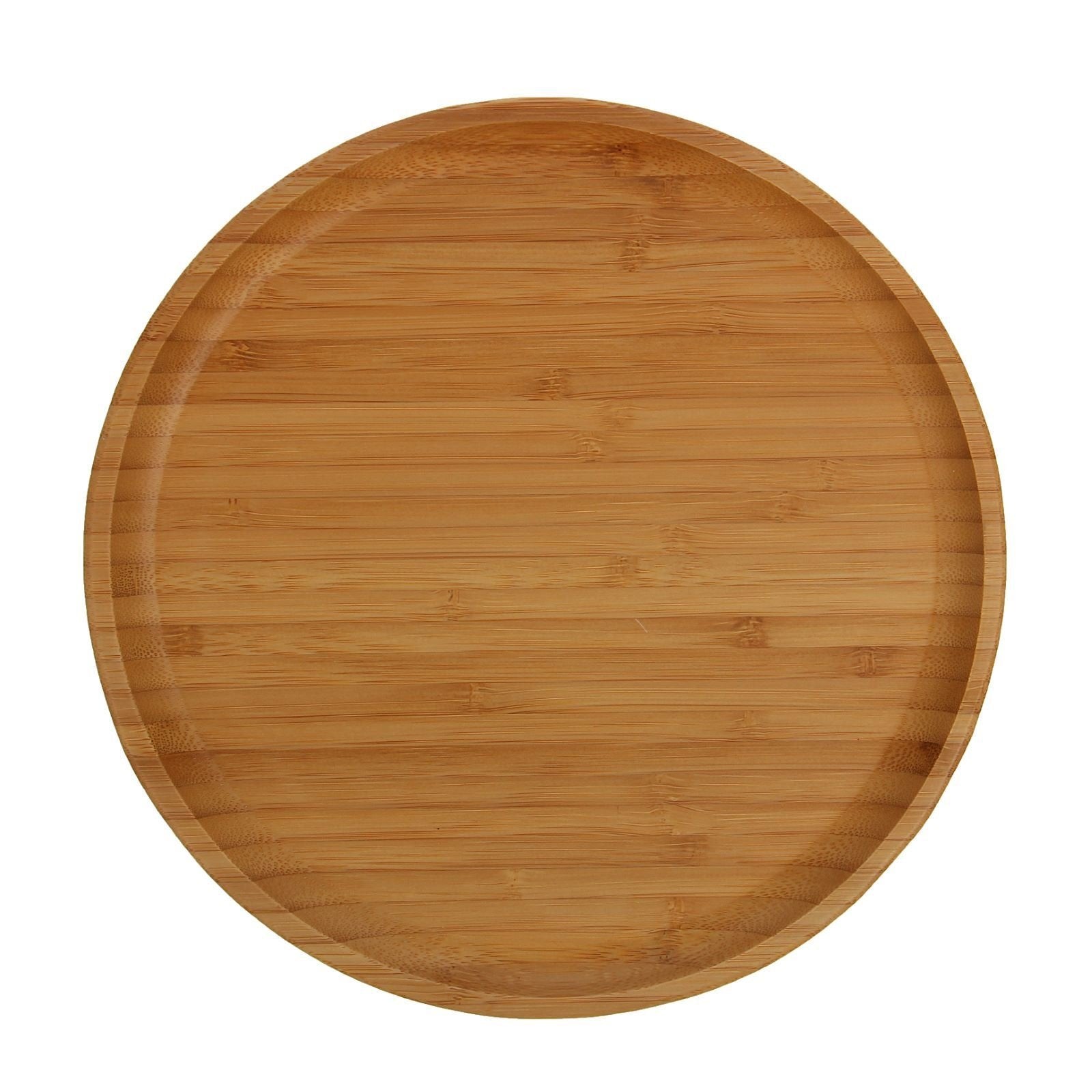 Set Of 3 Bamboo Round Plate 10" inch |For pizza / Barbecue / Steak-1