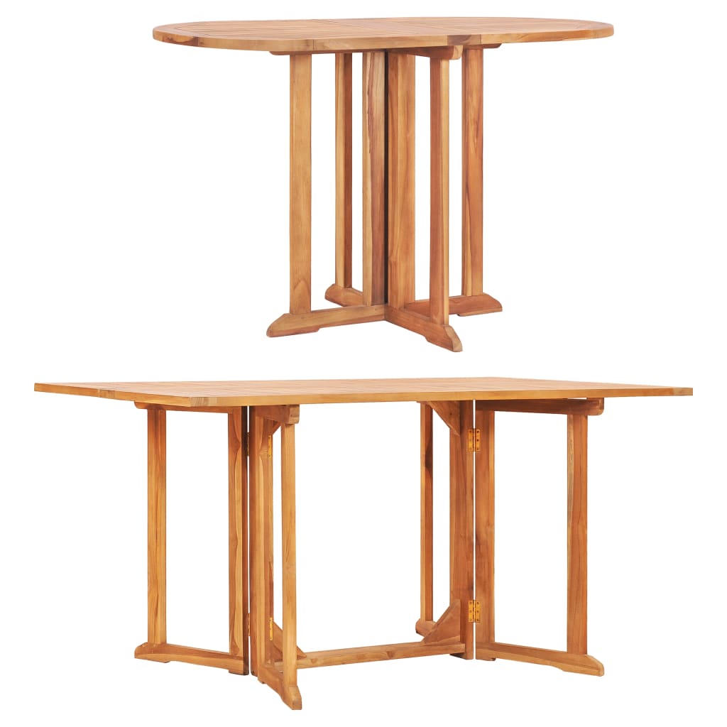 vidaXL Folding Butterfly Patio Table 59.1"x35.4"x29.5" Solid Teak Wood-12